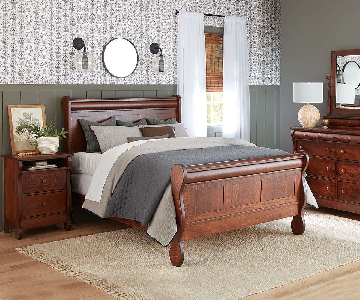 Old Classic Sleigh 1 Drawer 1 Door Nightstand - Image 6